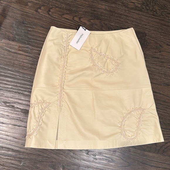 Holzweiler Dresses & Skirts - RARE Holzweiler Belle Leather Skirt Paisley Cream